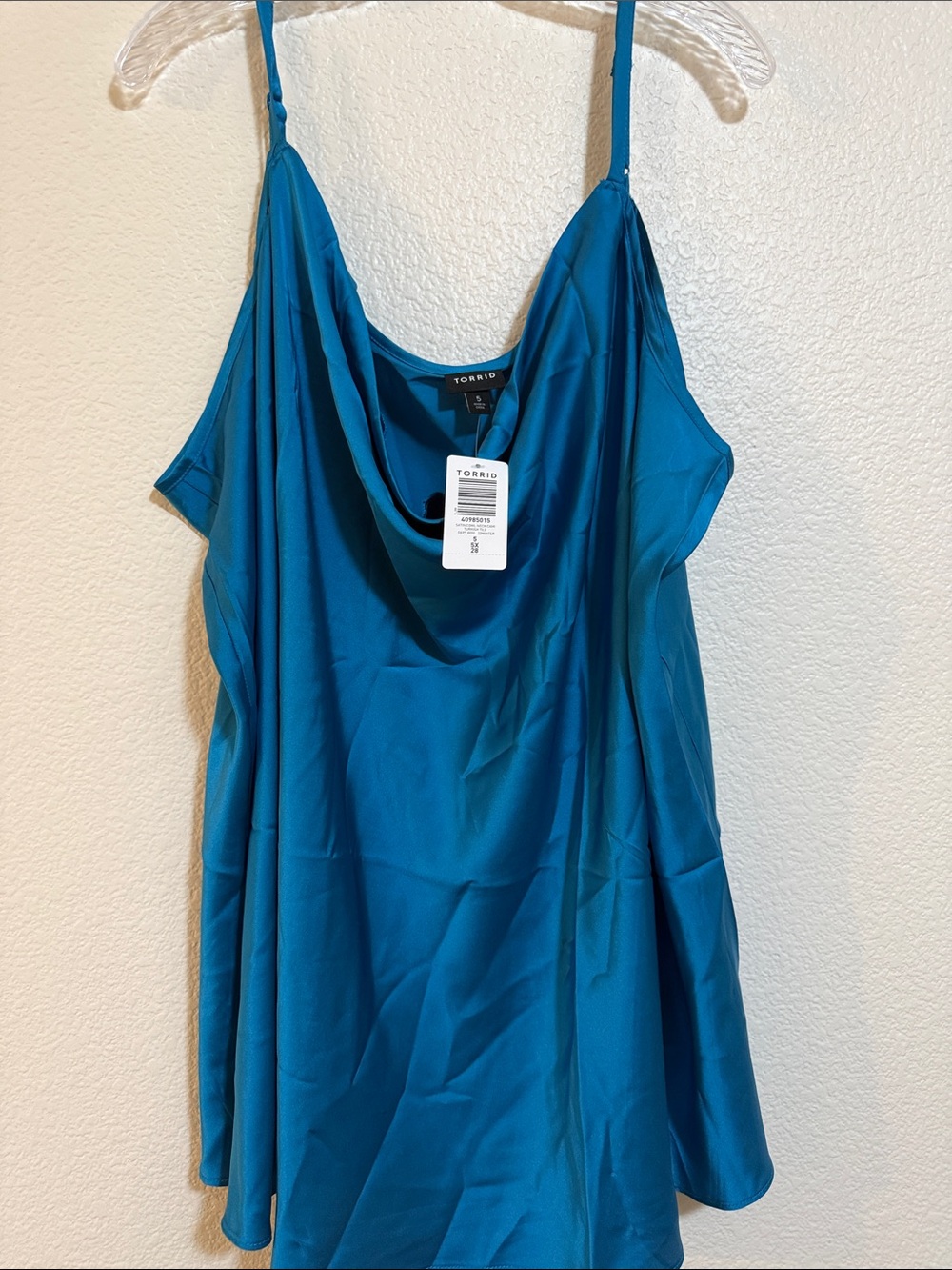 torrid Teal Cowl Neck Satin Camisole
